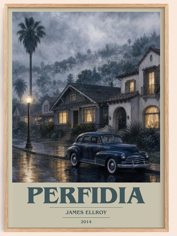 Perfidia book cover book poster by James Ellroy – framed literary art print