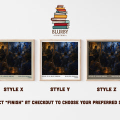 Devil in a Blue Dress literary print in frame leaning in hallway – crime wall art