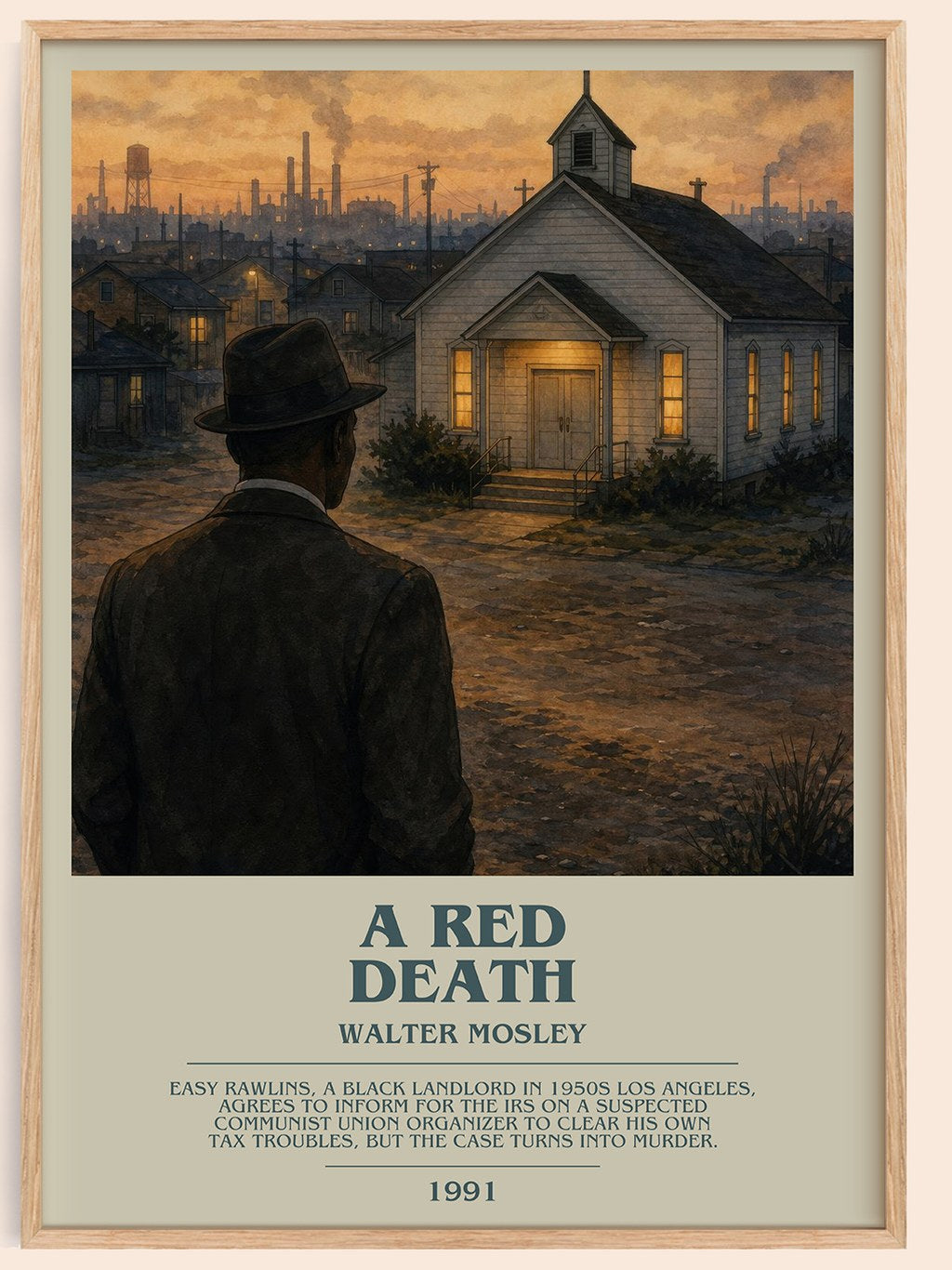 A Red Death bookish book poster by Walter Mosley – framed literary art print