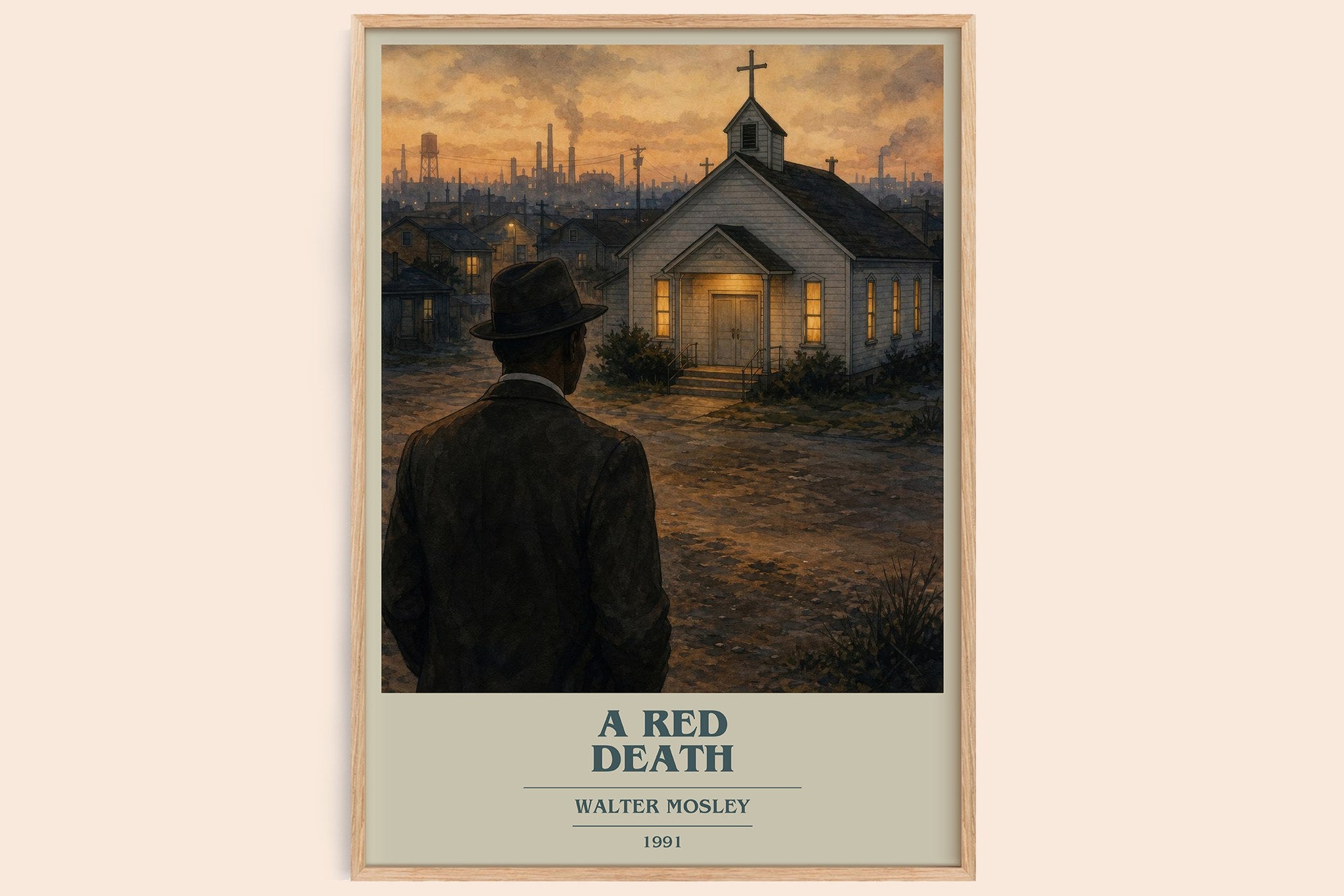 A Red Death Book Cover Poster by Walter Mosley