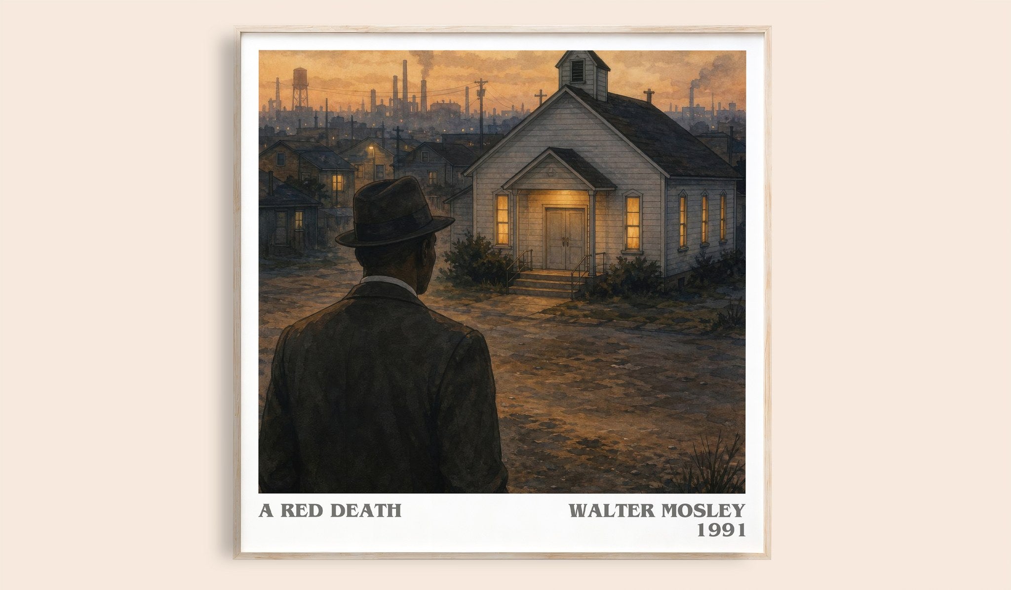 A Red Death Literary Art Print by Walter Mosley