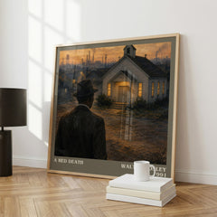 A Red Death literary print framed by window – literary home decor