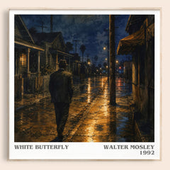 White Butterfly literary book poster by Walter Mosley – framed literary art print