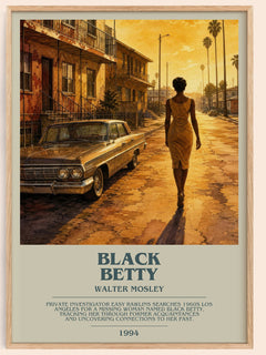 Black Betty bookish book poster by Walter Mosley – framed literary art print