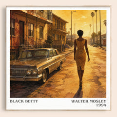 Black Betty literary book poster by Walter Mosley – framed literary art print