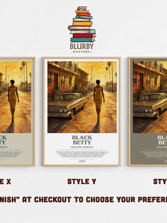 Black Betty bookish print in frame leaning in hallway – crime wall art