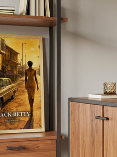 Black Betty book watercolour illustration paper finish options – matte satin gloss