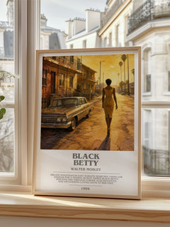 Black Betty bookish poster colour and style options – Walter Mosley book art