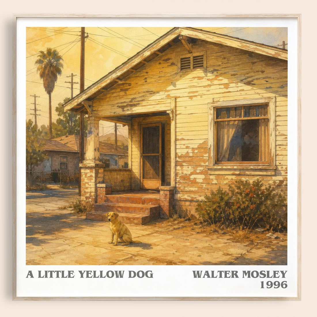 A Little Yellow Dog literary book poster by Walter Mosley – framed literary art print