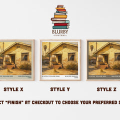A Little Yellow Dog literary print in frame leaning in hallway – crime wall art
