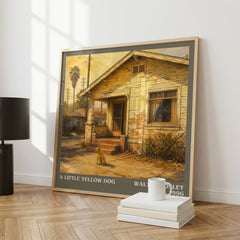A Little Yellow Dog literary print framed by window – literary home decor