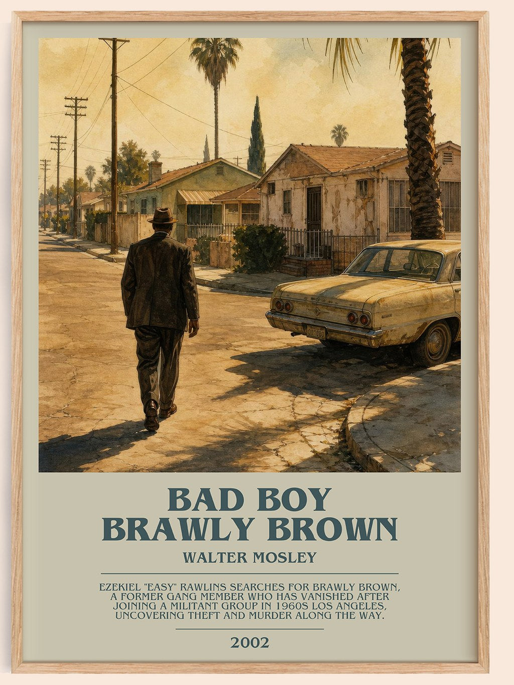 Bad Boy Brawly Brown bookish book poster by Walter Mosley – framed literary art print