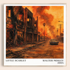 Little Scarlet literary book poster by Walter Mosley – framed literary art print