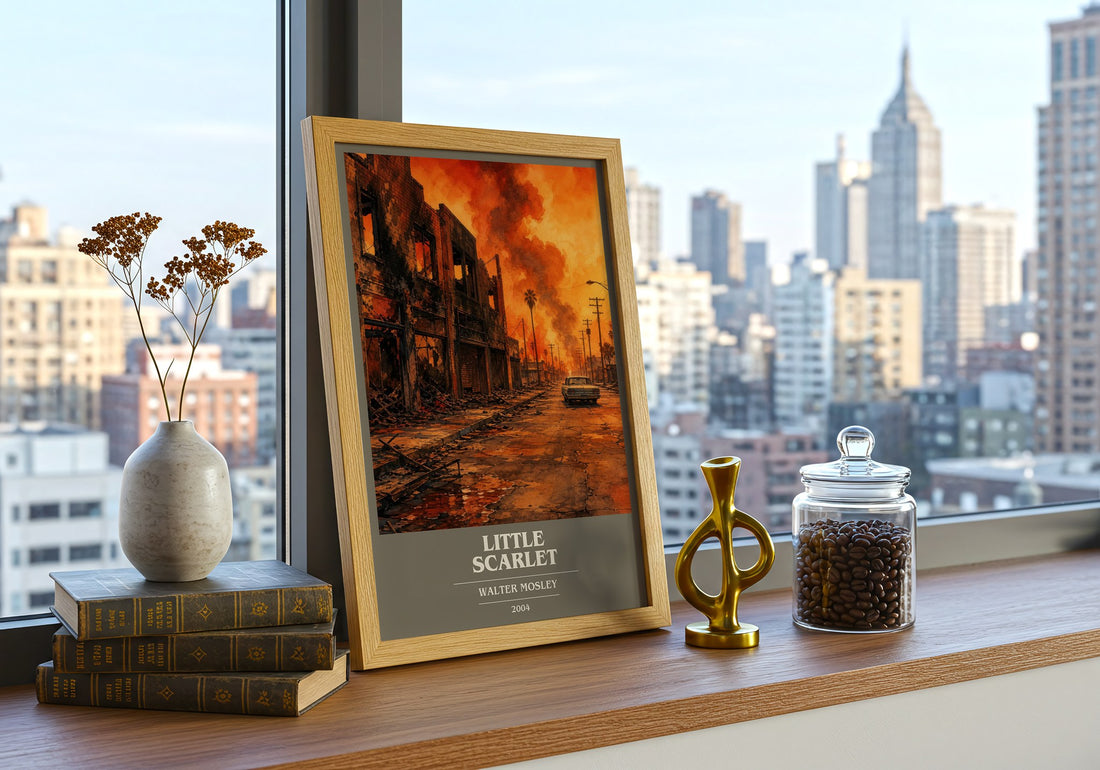 Little Scarlet book cover print framed by window – literary home decor