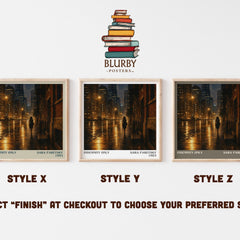 Indemnity Only literary print in frame leaning in hallway – crime wall art
