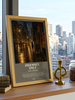 Indemnity Only bookish print framed by window – literary home decor
