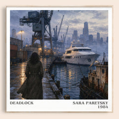 Deadlock literary book poster by Sara Paretsky – framed literary art print