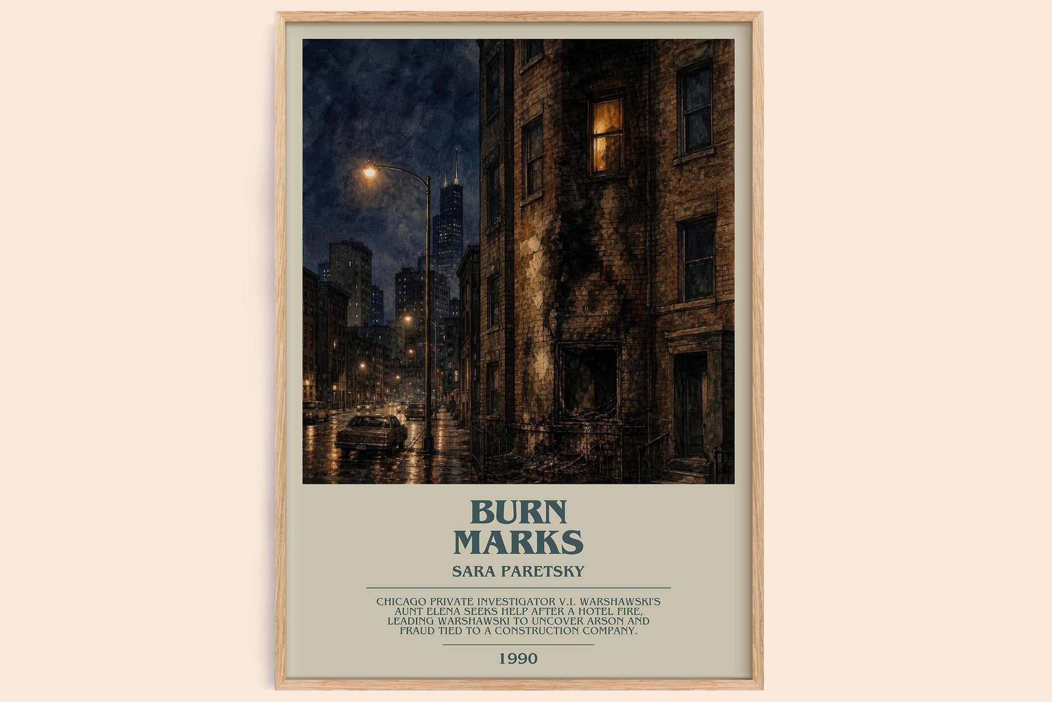 Burn Marks Bookish Wall Art by Sara Paretsky