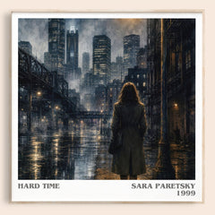 Hard Time Literary Art Print by Sara Paretsky – square framed poster