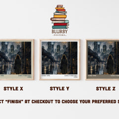 Hard Time Literary Art Print by Sara Paretsky – Style X, Y and Z square prints side by side – choose your finish