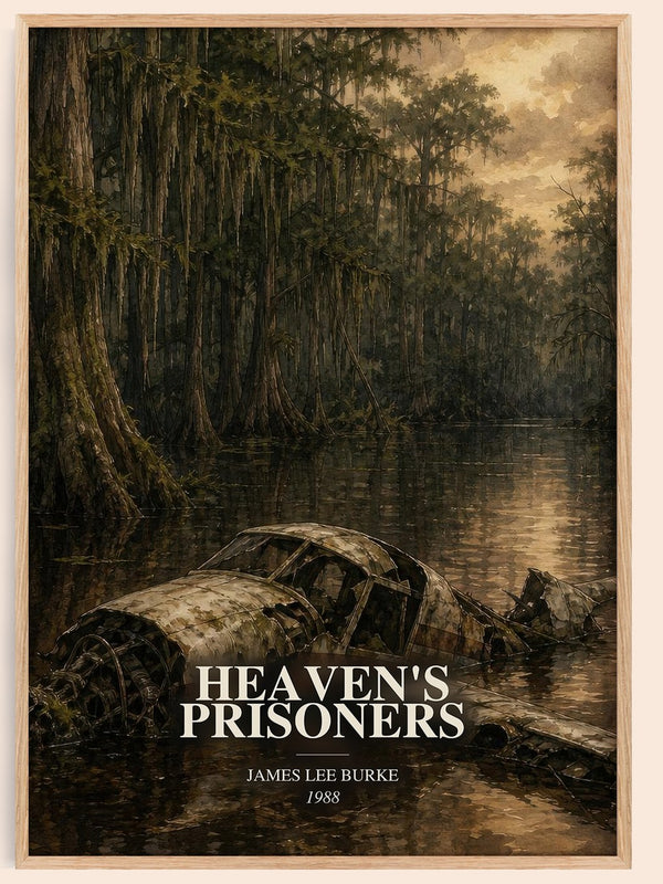 Heaven's Prisoners watercolour book poster by James Lee Burke – framed literary art print