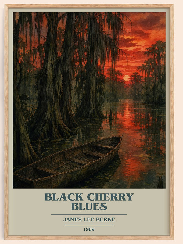 Black Cherry Blues book cover book poster by James Lee Burke – framed literary art print