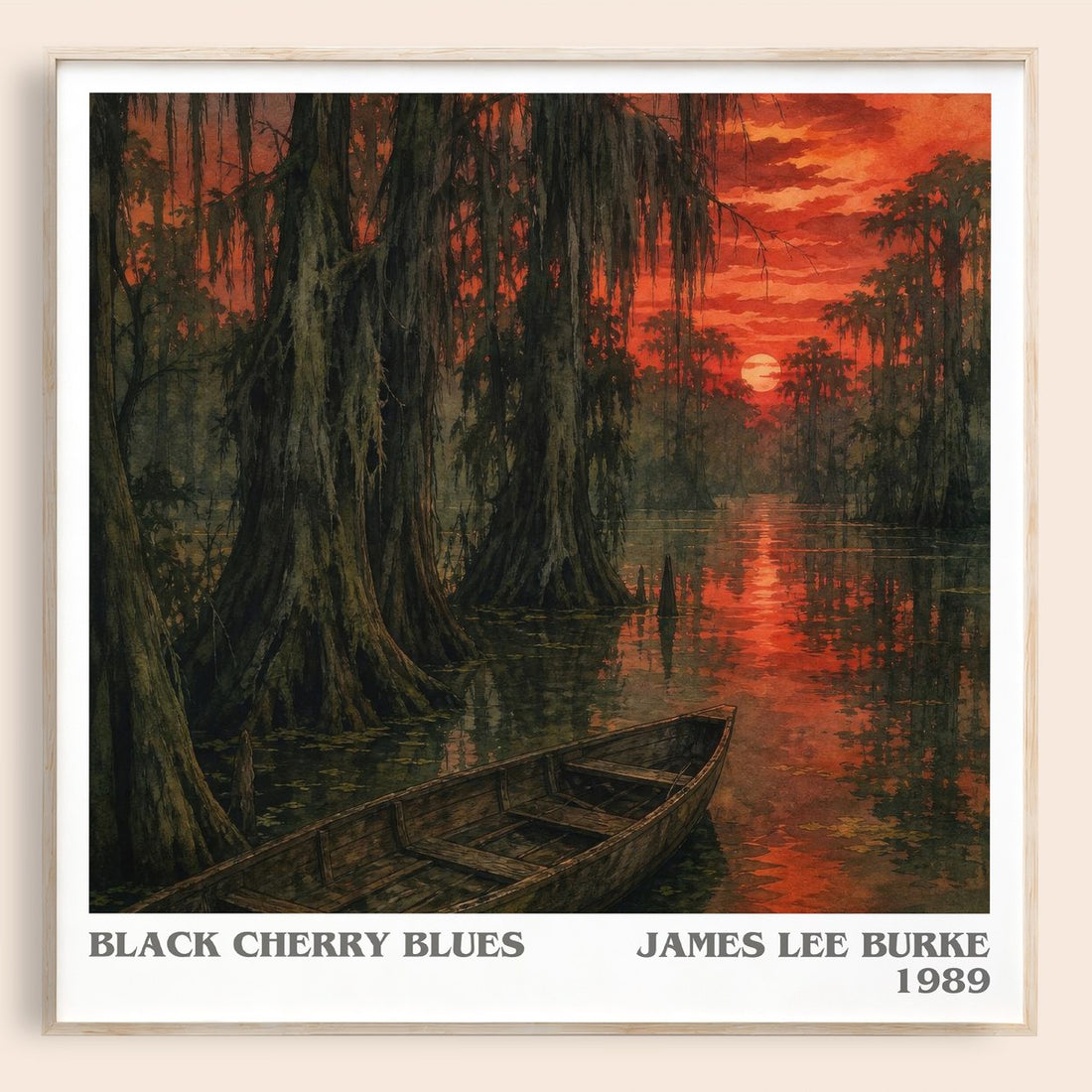 Black Cherry Blues literary book poster by James Lee Burke – framed literary art print