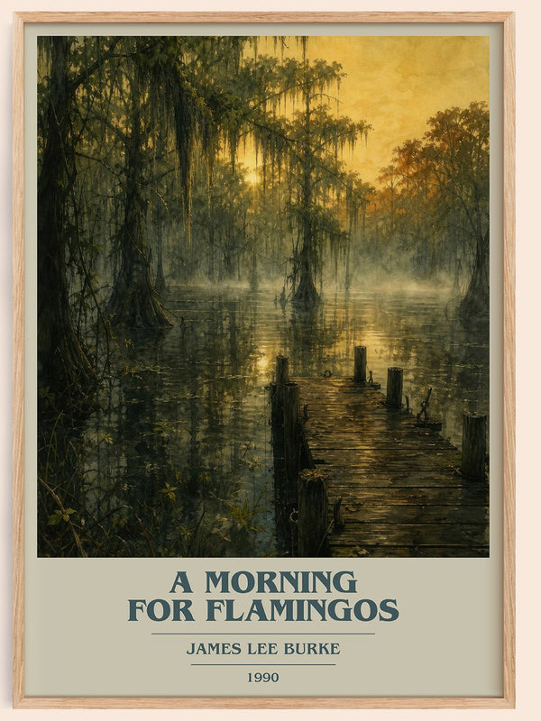 A Morning for Flamingos book cover book poster by James Lee Burke – framed literary art print