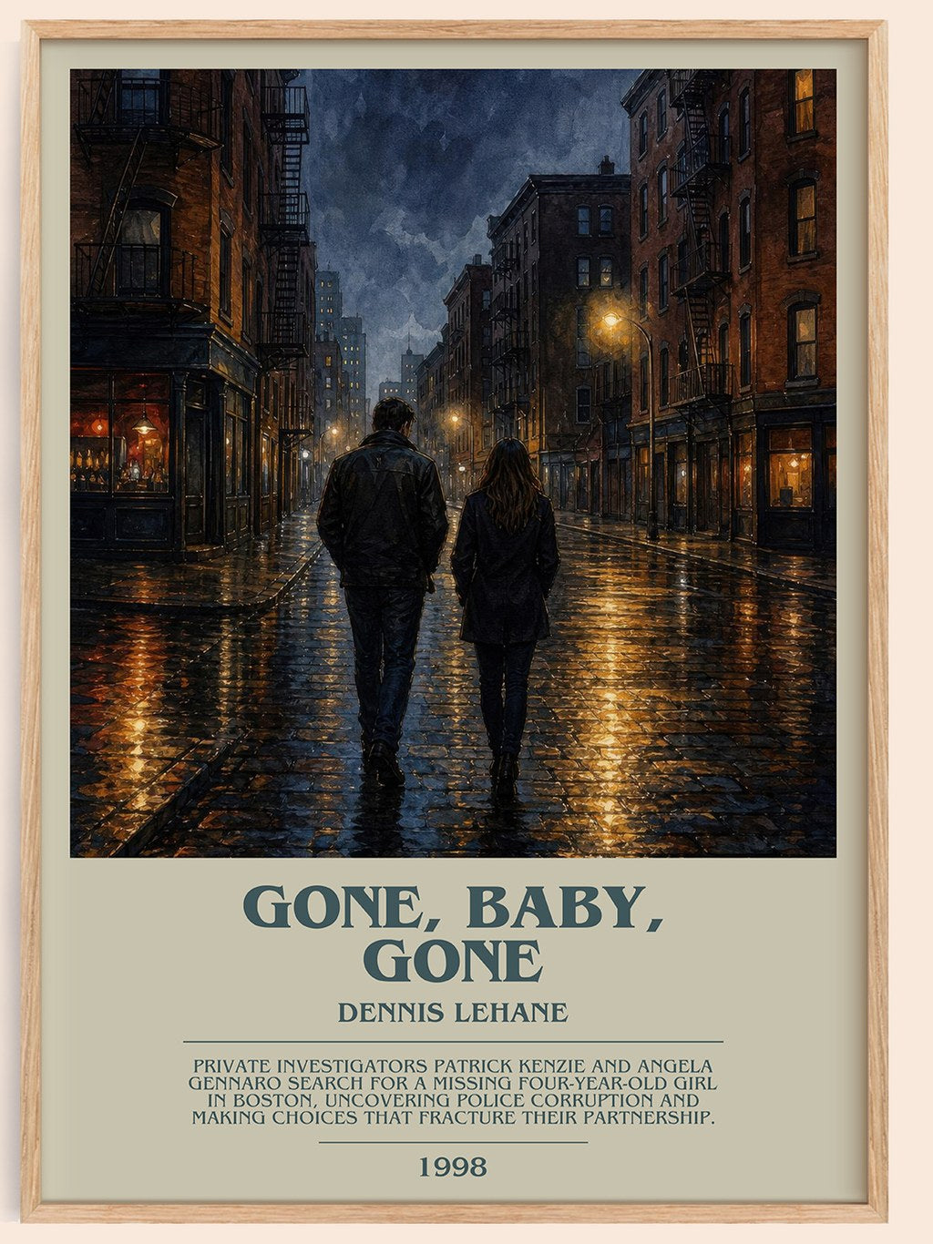 Gone, Baby, Gone bookish book poster by Dennis Lehane – framed literary art print