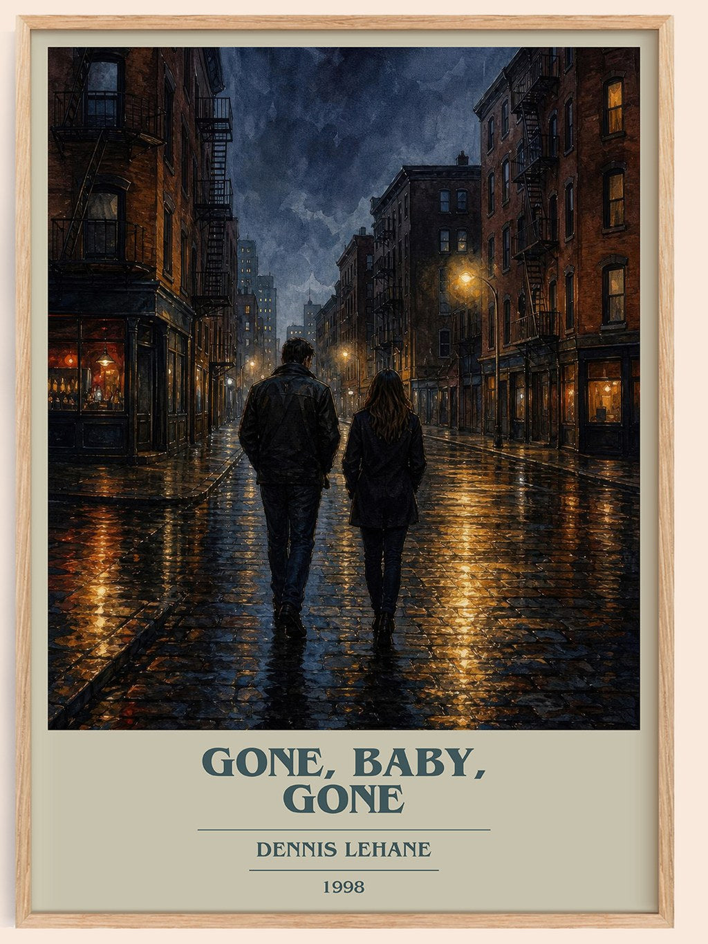 Gone, Baby, Gone book cover book poster by Dennis Lehane – framed literary art print