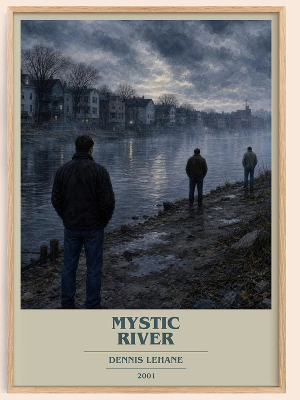 Mystic River book cover book poster by Dennis Lehane – framed literary art print