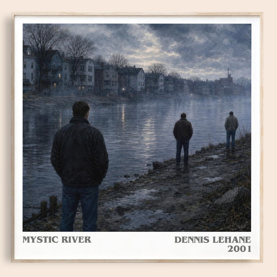 Mystic River literary book poster by Dennis Lehane – framed literary art print