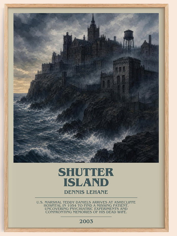 Shutter Island bookish book poster by Dennis Lehane – framed literary art print