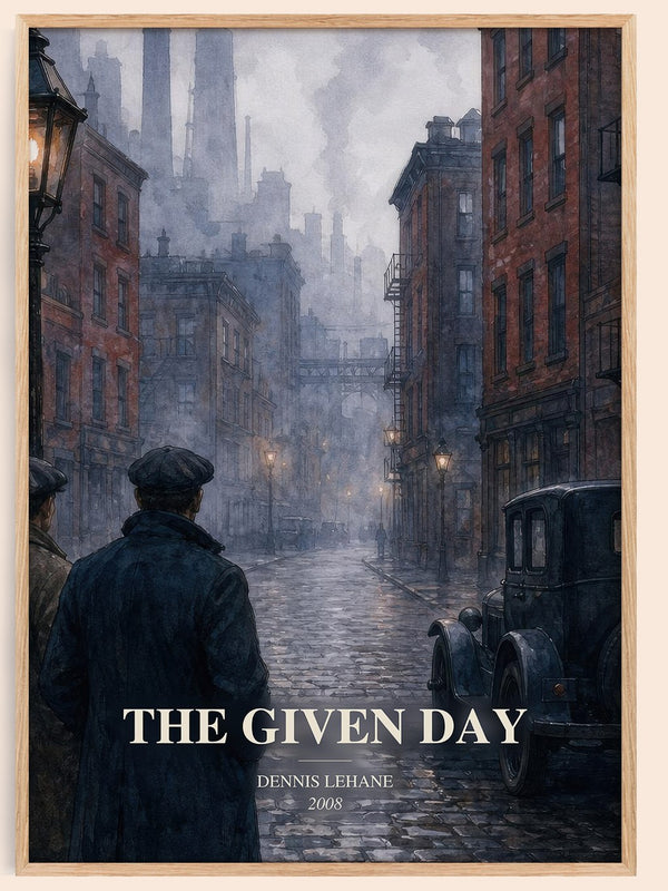 The Given Day watercolour book poster by Dennis Lehane – framed literary art print