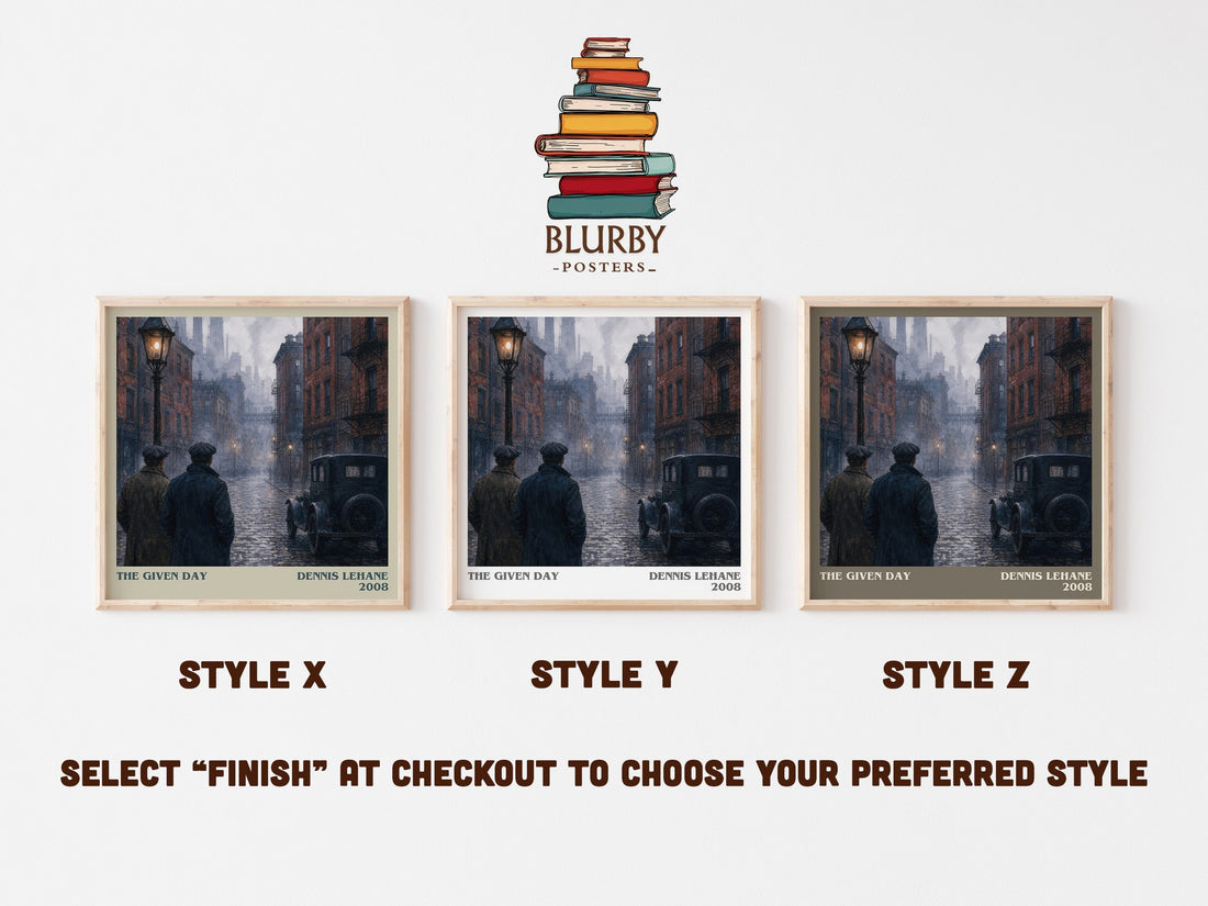 The Given Day literary print in frame leaning in hallway – historical fiction wall art (mockup)