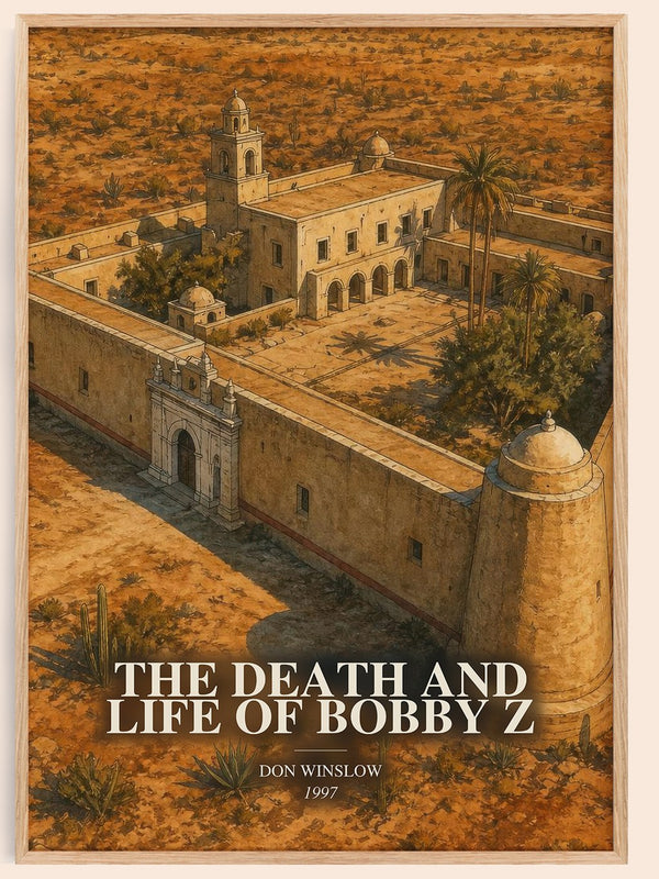 The Death and Life of Bobby Z watercolour book poster by Don Winslow – framed literary art print