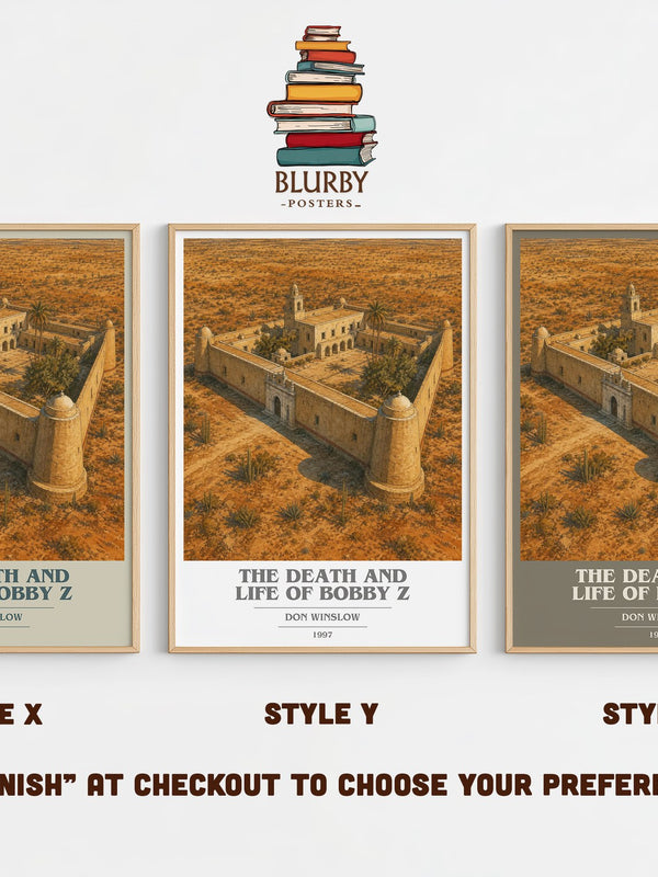 The Death and Life of Bobby Z book cover print in frame leaning in hallway – crime wall art