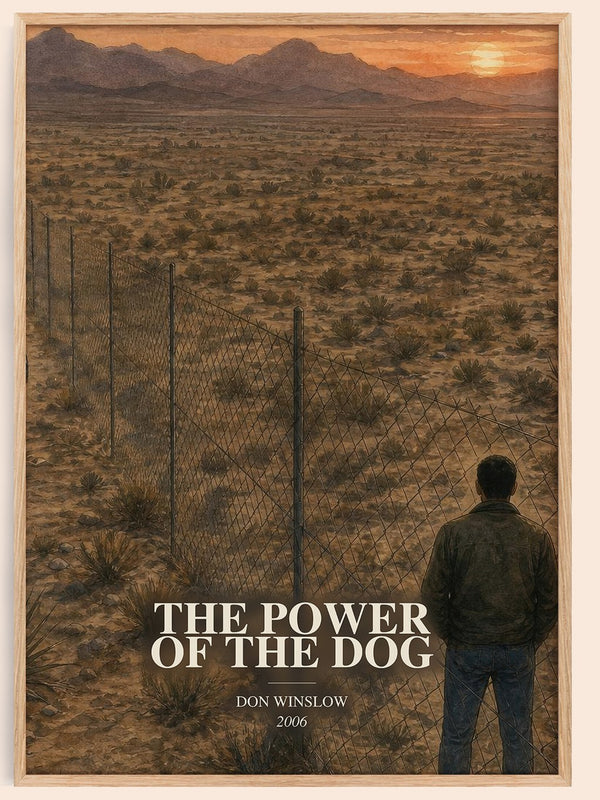 The Power of the Dog watercolour book poster by Don Winslow – framed literary art print
