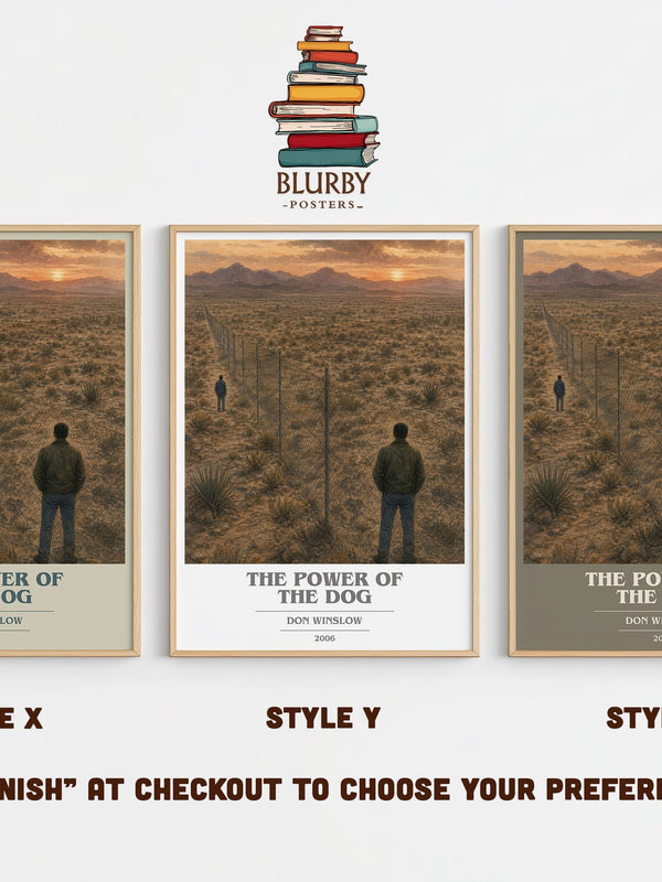 The Power of the Dog book cover print in frame leaning in hallway – crime wall art