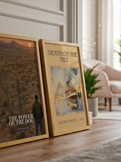 The Power of the Dog watercolour print framed by window – literary home decor