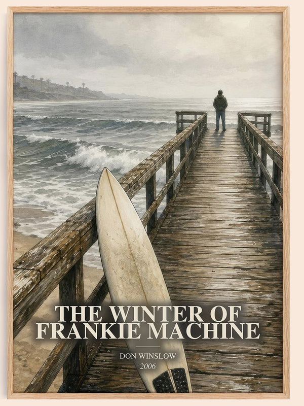 The Winter of Frankie Machine watercolour book poster by Don Winslow – framed literary art print