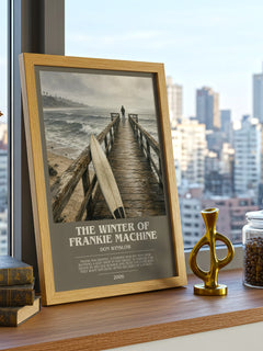 The Winter of Frankie Machine bookish print framed by window – literary home decor