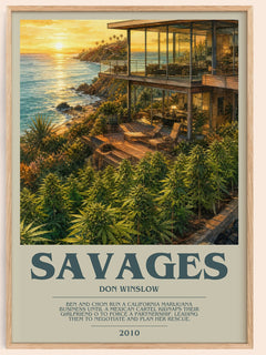 Savages bookish book poster by Don Winslow – framed literary art print