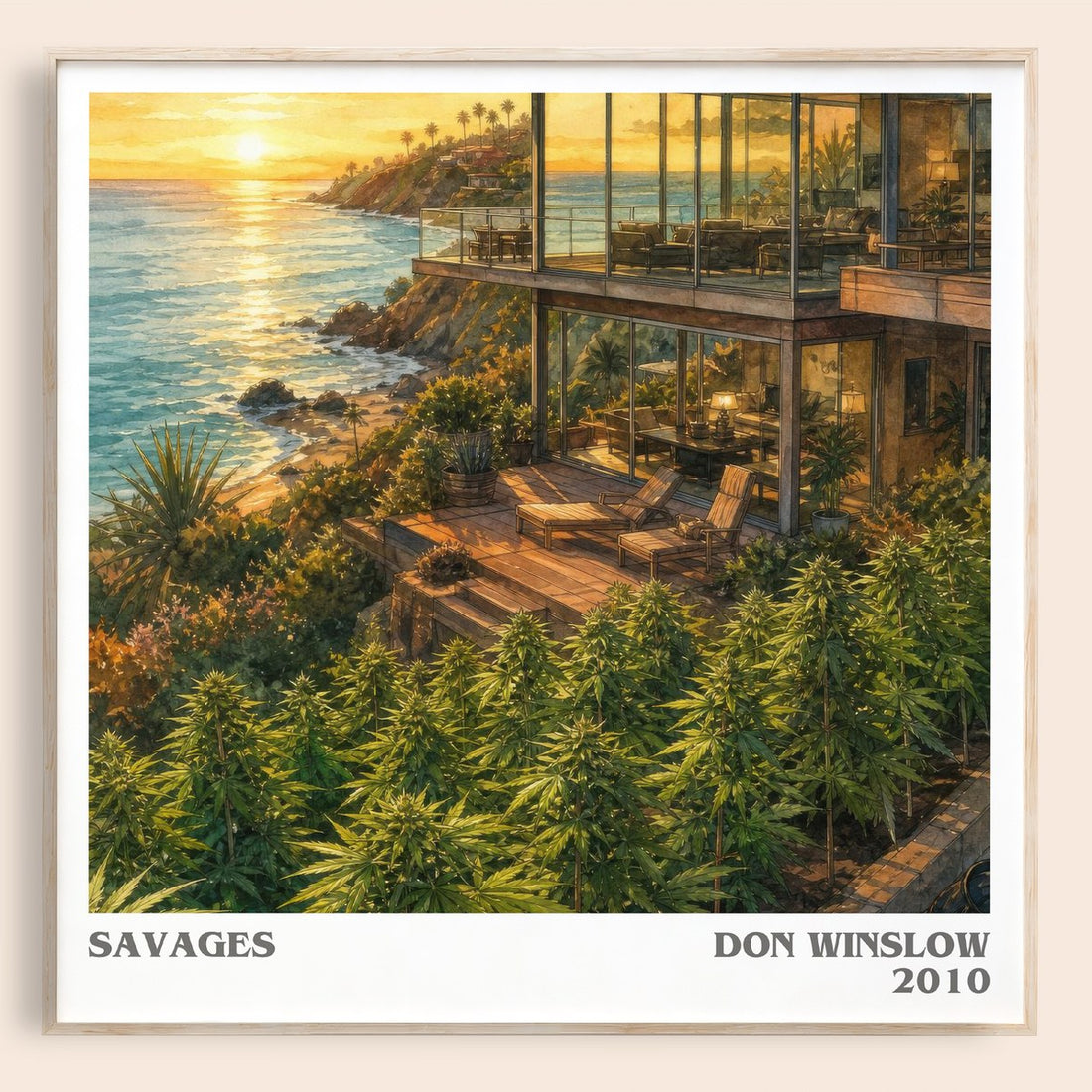 Savages literary book poster by Don Winslow – framed literary art print