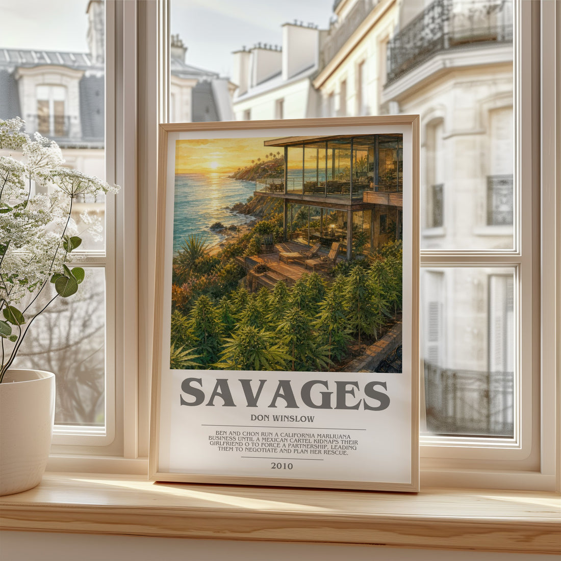 Savages bookish poster colour and style options – Don Winslow book art