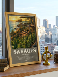 Savages bookish print framed by window – literary home decor