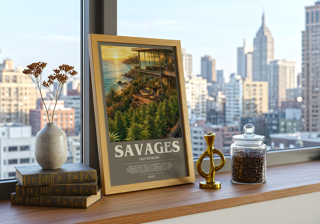 Savages bookish print framed by window – literary home decor