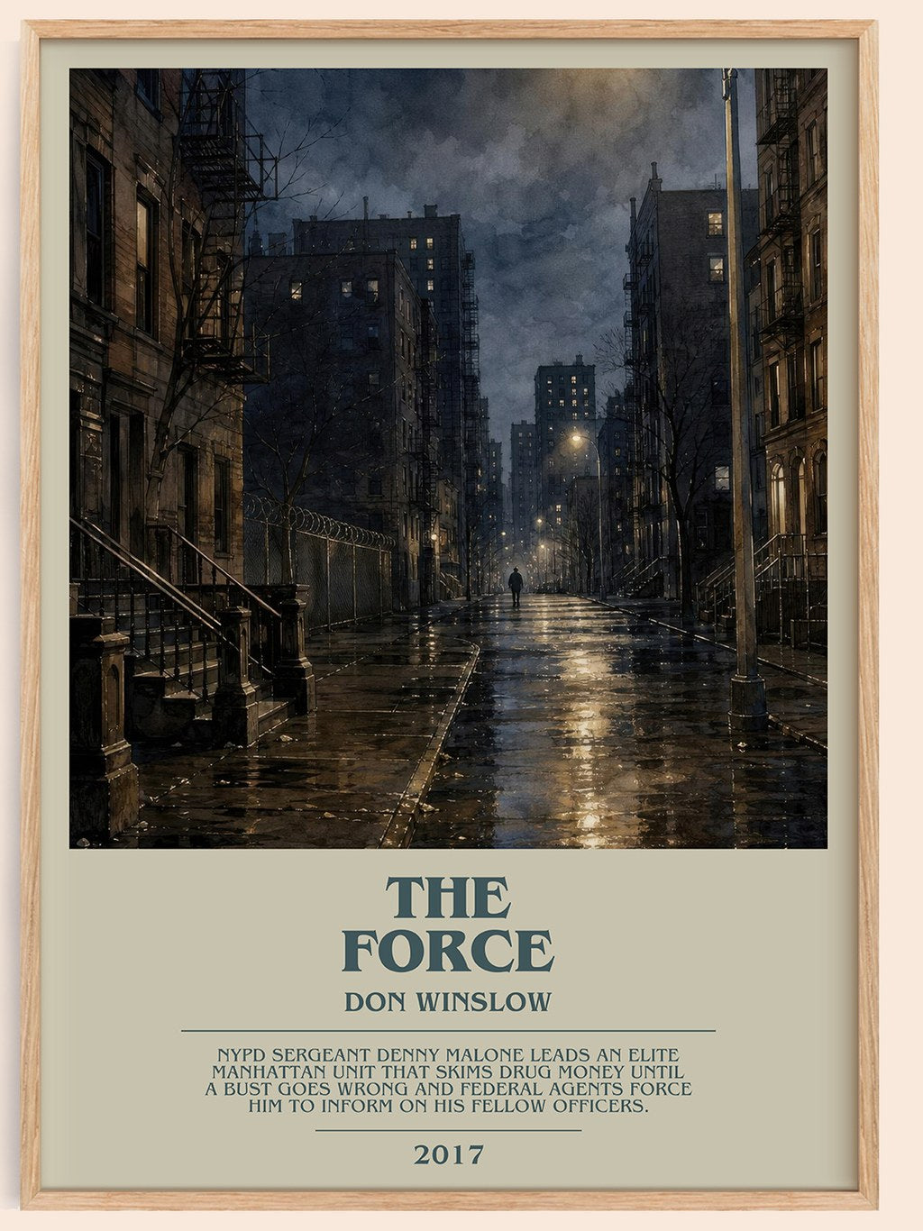 The Force bookish book poster by Don Winslow – framed literary art print
