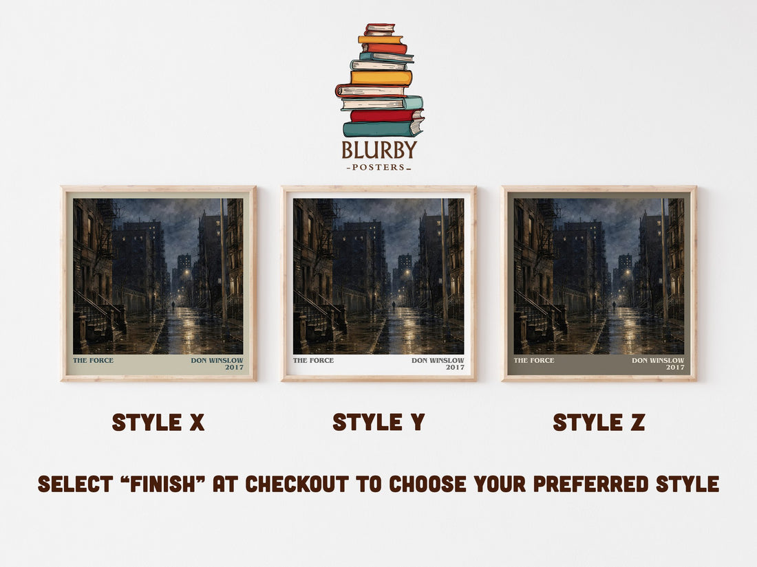 The Force literary print in frame leaning in hallway – crime wall art (mockup)