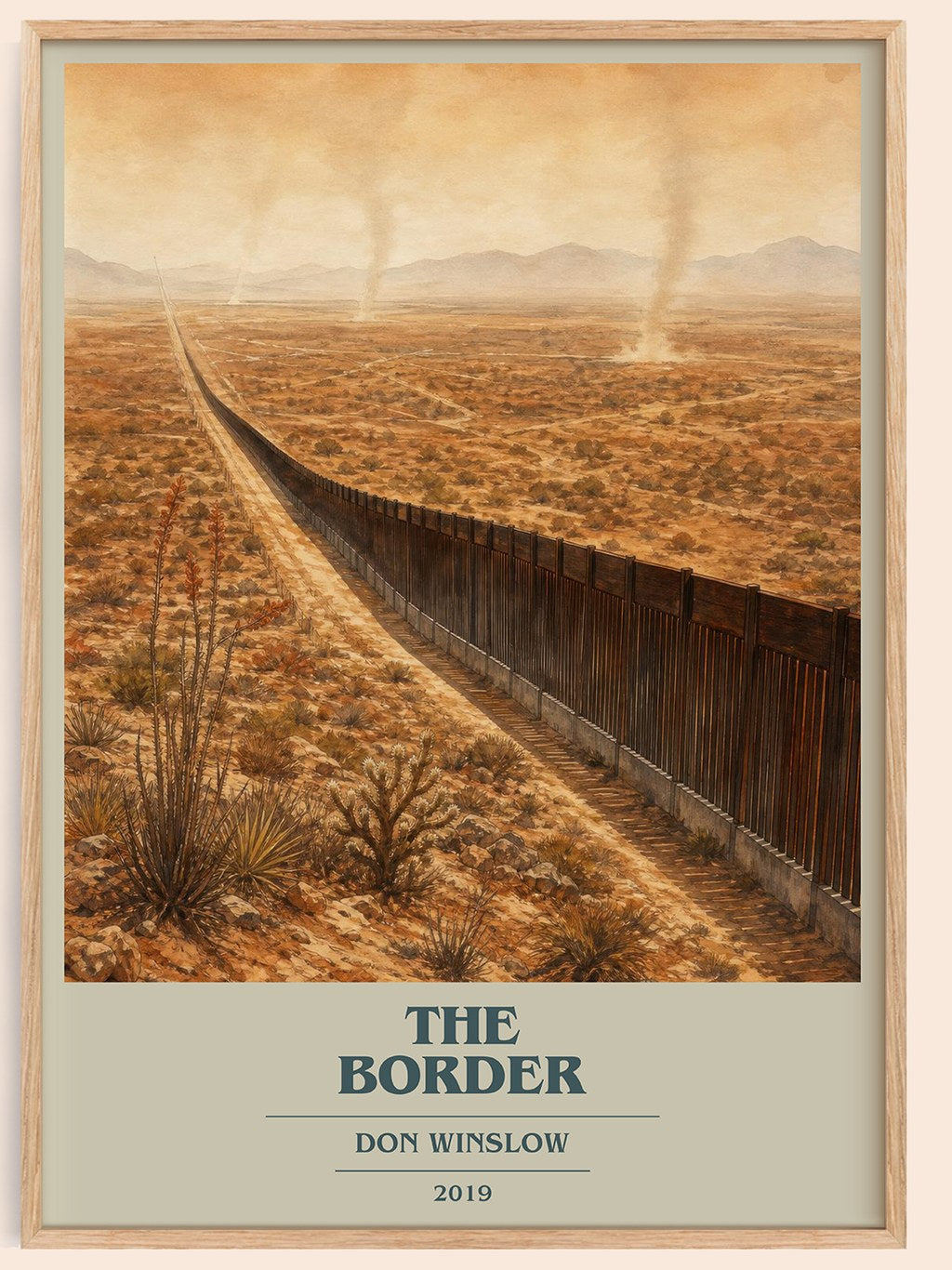 The Border book cover book poster by Don Winslow – framed literary art print